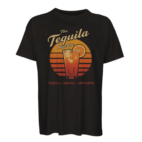 Vintage drinkmotiv med texten Tequila Orange Grenadine – t-shirt med tryck