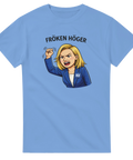 Illustration av kvinna med knuten näve och KD-märke – politisk t-shirt