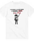 Politisk satir illustration av flicka med sprayflaska – grafisk t-shirt