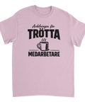 Ljuslila t-shirt med texten Avdelningen för trötta medarbetare i retrostil