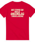 T-shirt med tryck och texten ”Det finns en helt orimlig förklaring” – produktbild från Shirty.