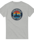 Grå t-shirt med retro Stockholm East Coast tryck av Stadshuset