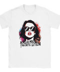 Vit t-shirt med uppkäftigt tryck i modern street-stil