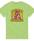 T-shirt med en festglad höna i slöja och texten Brudens stökpatrull