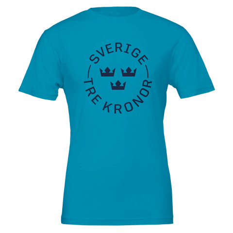 Sverige Tre Kronor-tryck på t-shirt herr blå