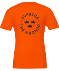 Klassisk t-shirt i guldgul nyans med symmetriskt Sverige-emblem