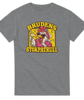 T-shirt med en festglad höna i slöja och texten Brudens stökpatrull