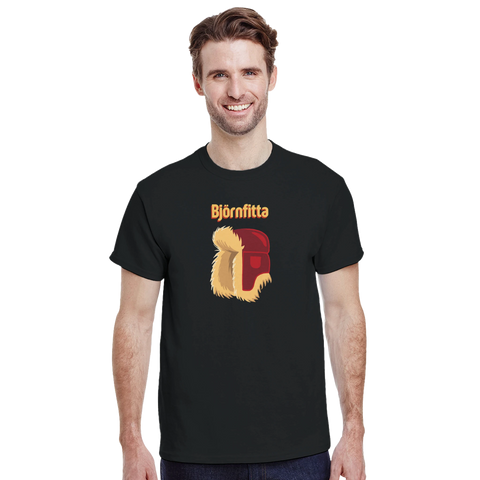 rolig presenttröja Björnfitta svart t-shirt med skogshumor