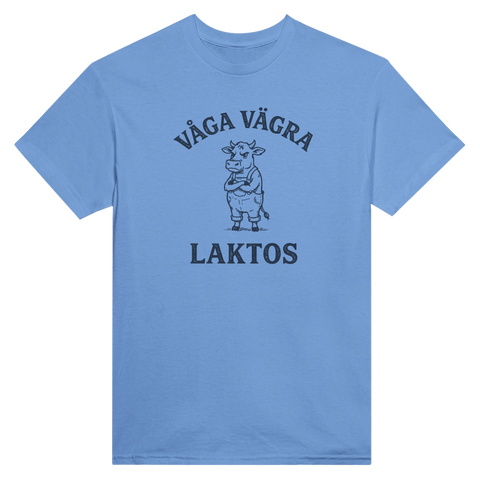 Grafiskt tryck Våga vägra laktos med tjurig ko på blå t-shirt