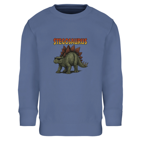 Stilren sweatshirt med nostalgiskt dinosaurietryck för barn i blå nyans