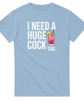 Stilren ljusblå t-shirt med roligt tryck för fest och sommarhäng