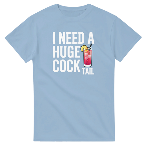 Stilren ljusblå t-shirt med roligt tryck för fest och sommarhäng