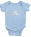 Ljusblå babybody med grafiskt platshållartryck för personlig design