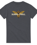 Grå t-shirt med humla och norskt ord surretroll