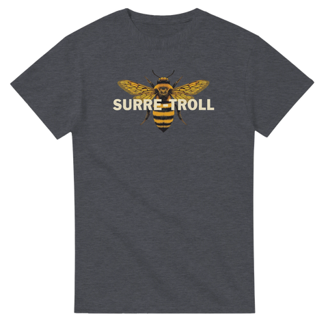 Grå t-shirt med humla och norskt ord surretroll