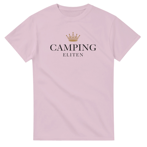 Roligt statement-tryck med kunglig krona på ljusrosa t-shirt