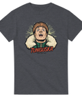 Kulturreferens till historisk meteorit med dramatisk illustration på mörkgrå t-shirt