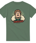 Pop art-design föreställande det mystiska Tunguska-fallet på militärgrön t-shirt