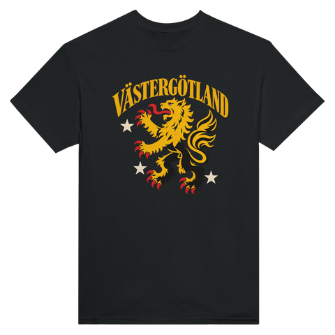 T-shirt med lejonmotiv och texten Västergötland