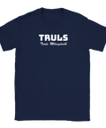 Pingis t-shirt med texten TRULS och truls möregårdh i mörk minimalistisk design