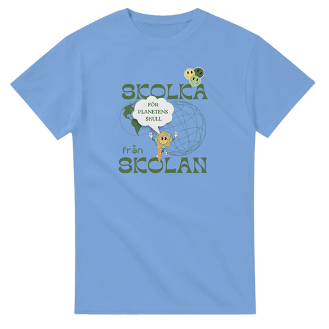skolhumor t-shirt Skolka från skolan ljusblå tröja med illustration
