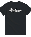 Stilren t-shirt med attityd och texten Rännstensunge på svart tyg