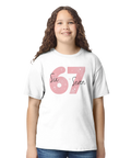 barn t-shirt med rosa siffertryck 67