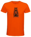 Svart råtta med texten "STREET ADAPTATION" på en orange premium herr-t-shirt.