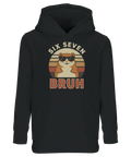 Vintagedesign med en kaxig hamster tryckt på en svart hoodie