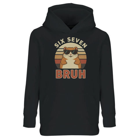 Vintagedesign med en kaxig hamster tryckt på en svart hoodie