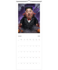 Absurd karikatyr av nordkoreansk ledare utklädd till vampyr i halloweenmiljö