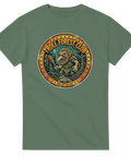 Folklore-inspirerat tryck föreställande ett argt troll i skogen – grafisk t-shirt