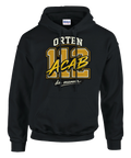 Svart hoodie med guldtryck Orten 112 ACAB i kaxig stil