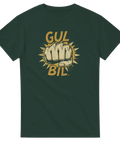 Mörkgrön t-shirt med nostalgiskt motiv av en knytnäve och text