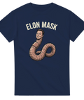 Absurd humoristisk design av en mask med kändisansikte – marinblå t-shirt