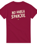 Vintageinspirerad design med texten No Habla Spanjol – rolig t-shirt