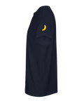 Tecknad gul banan på marinblå oversized ekologisk t-shirt.