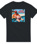 Humoristiskt motiv av solande president i badbyxor – svart t-shirt