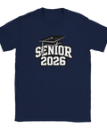 Mörkblå t-shirt med klassiskt tryck för avgångselever år 2026