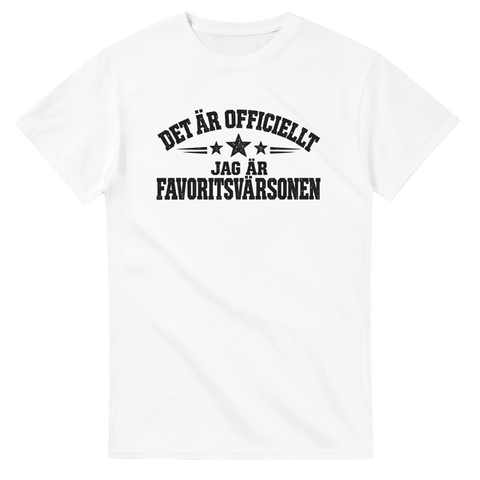 Textbaserat tryck Det är officiellt jag är favoritsvärsonen – rolig t-shirt för män