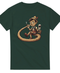 Mörk humor t-shirt med motiv av Pinocchio som röker cigarr