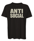 T-shirt med kaxig textdesign och slitet grafiskt tryck
