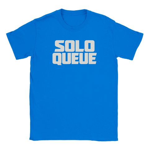 Blå t-shirt med kaxig textdesign inspirerad av MOBA-kultur