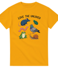 Konstnärligt motiv av missförstådda djur i lekfull stil – unik t-shirt