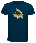 Marinblå figursydd t-shirt med exklusivt fiskmotiv för sportfiskare
