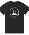 Ikonisk historisk symbolik med Lenin-porträtt – svart t-shirt med grafiskt tryck