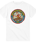 Klassiskt motiv för kräftskiva i nostalgisk serietidningsstil – vit t-shirt