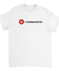 Politisk satir med V-logga och texten kommunister – grafisk t-shirt