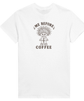 Grafisk design av en morgontrött figur med rufsigt hår – t-shirt