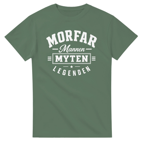 Vintage inspirerat motiv till morfar på olivgrön t-shirt